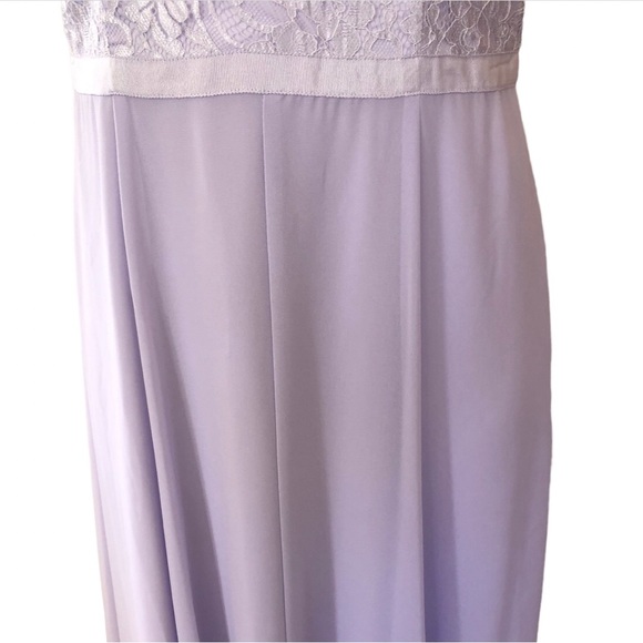 🌿 REVIEW 🌿 womans maxi dress purple capped sleeve lace elegant size 10 - Picture 3 of 11
